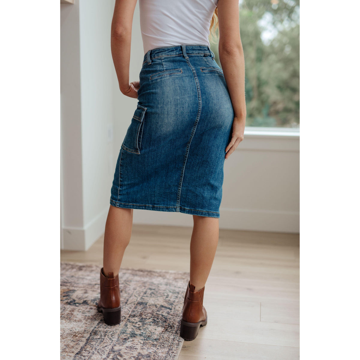 Risen | Always Be There Cargo Denim Skirt - becauseofadi