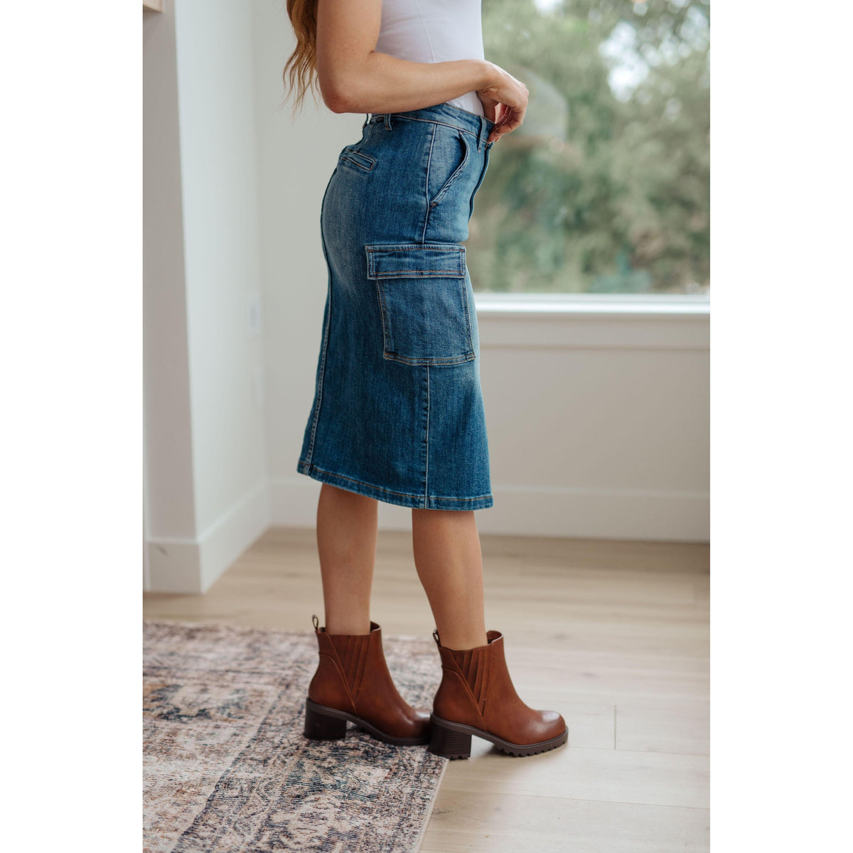 Risen | Always Be There Cargo Denim Skirt - becauseofadi