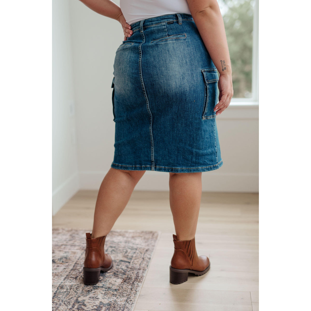 Risen | Always Be There Cargo Denim Skirt - becauseofadi