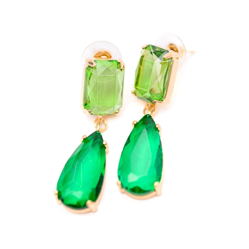 Sparkly Spirit Drop Crystal Earrings in Green - becauseofadi