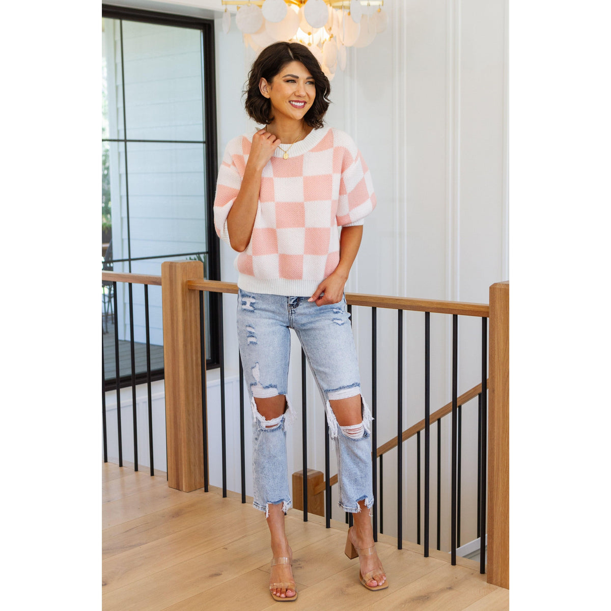 Start Me Up Checkered Sweater - becauseofadi