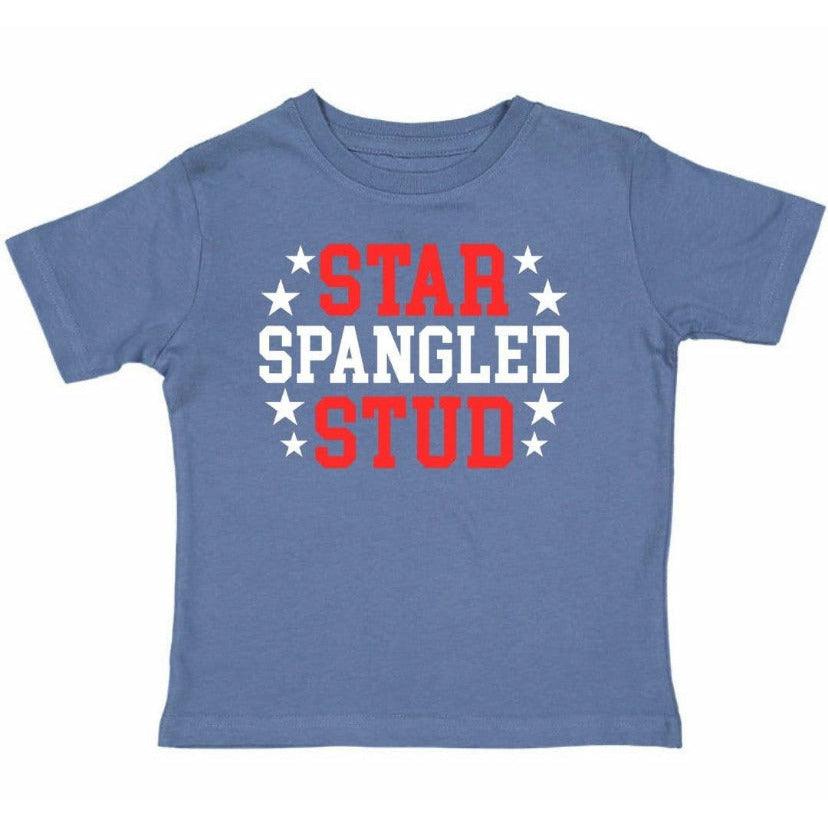 Sweet Wink | Kids Red, White, and Blue Star Spangled Stud Tee - becauseofadi