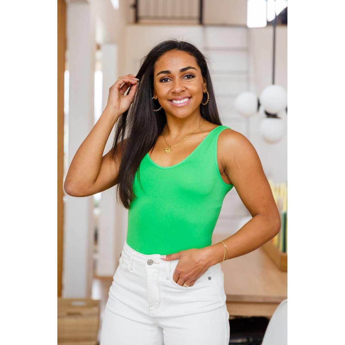 The Basics Bodysuit in Green - becauseofadi