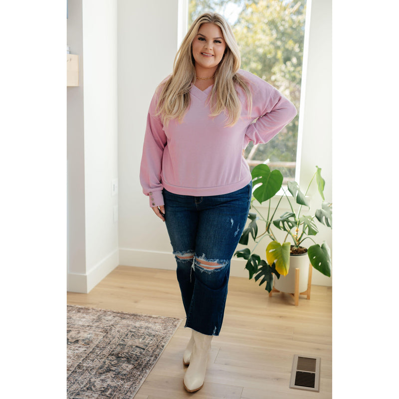 Totally Verified Long Sleeve V-Neck Top - becauseofadi