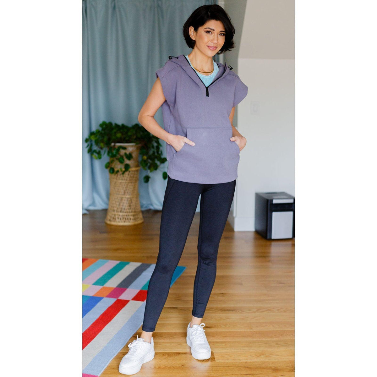 Up And Ready Cap Sleeve Workout Hoodie - becauseofadi