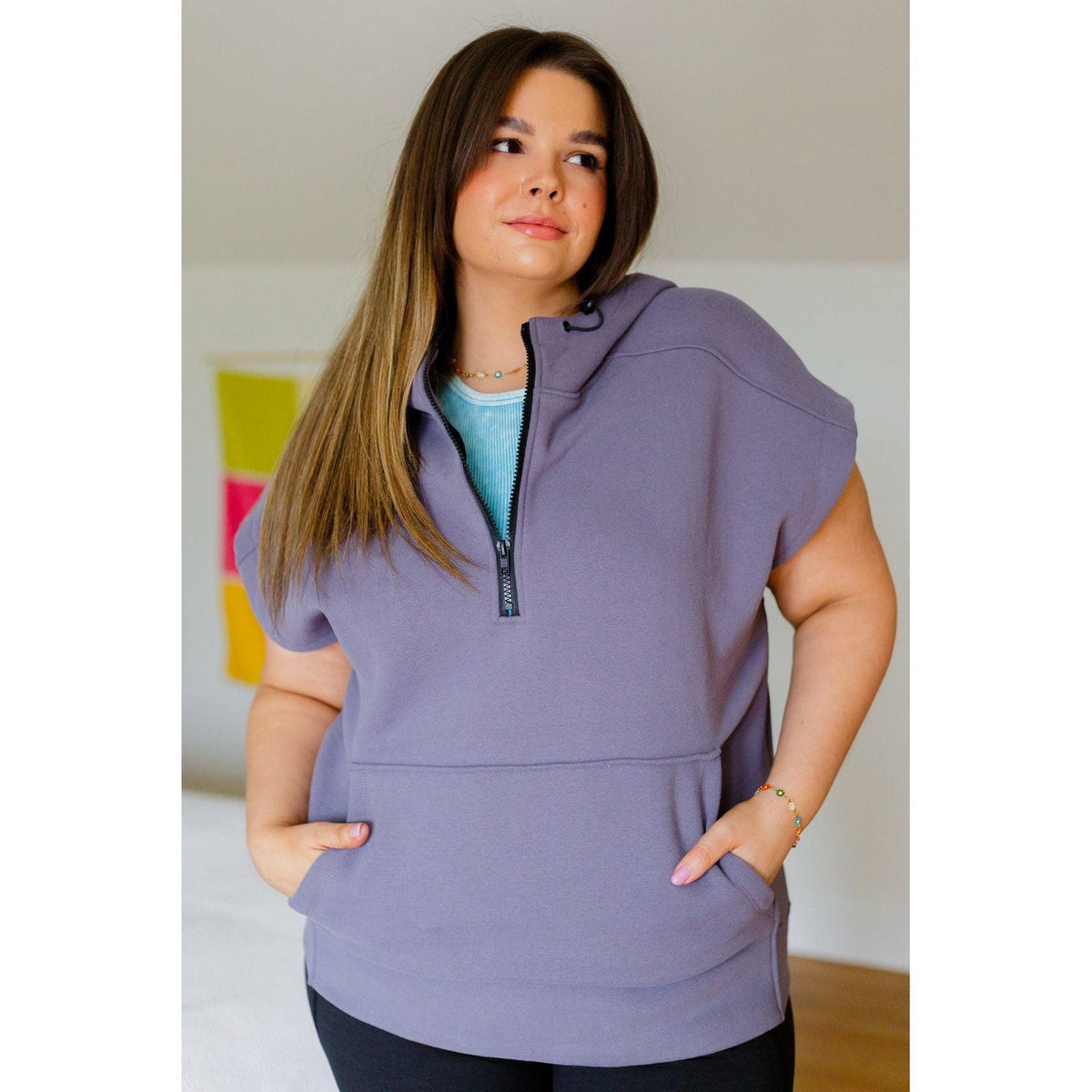 Up And Ready Cap Sleeve Workout Hoodie - becauseofadi