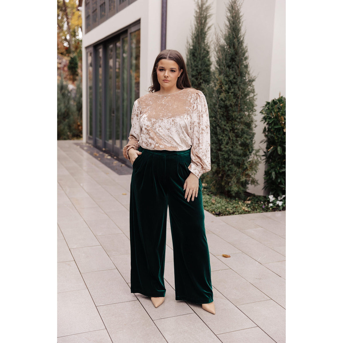 Velvet Elvis Wide Leg Velvet Pants - becauseofadi