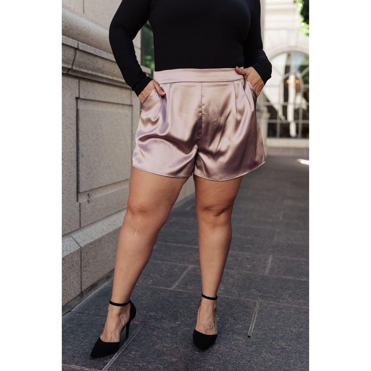 Women's Champagne and Roses Satin Shorts - becauseofadi