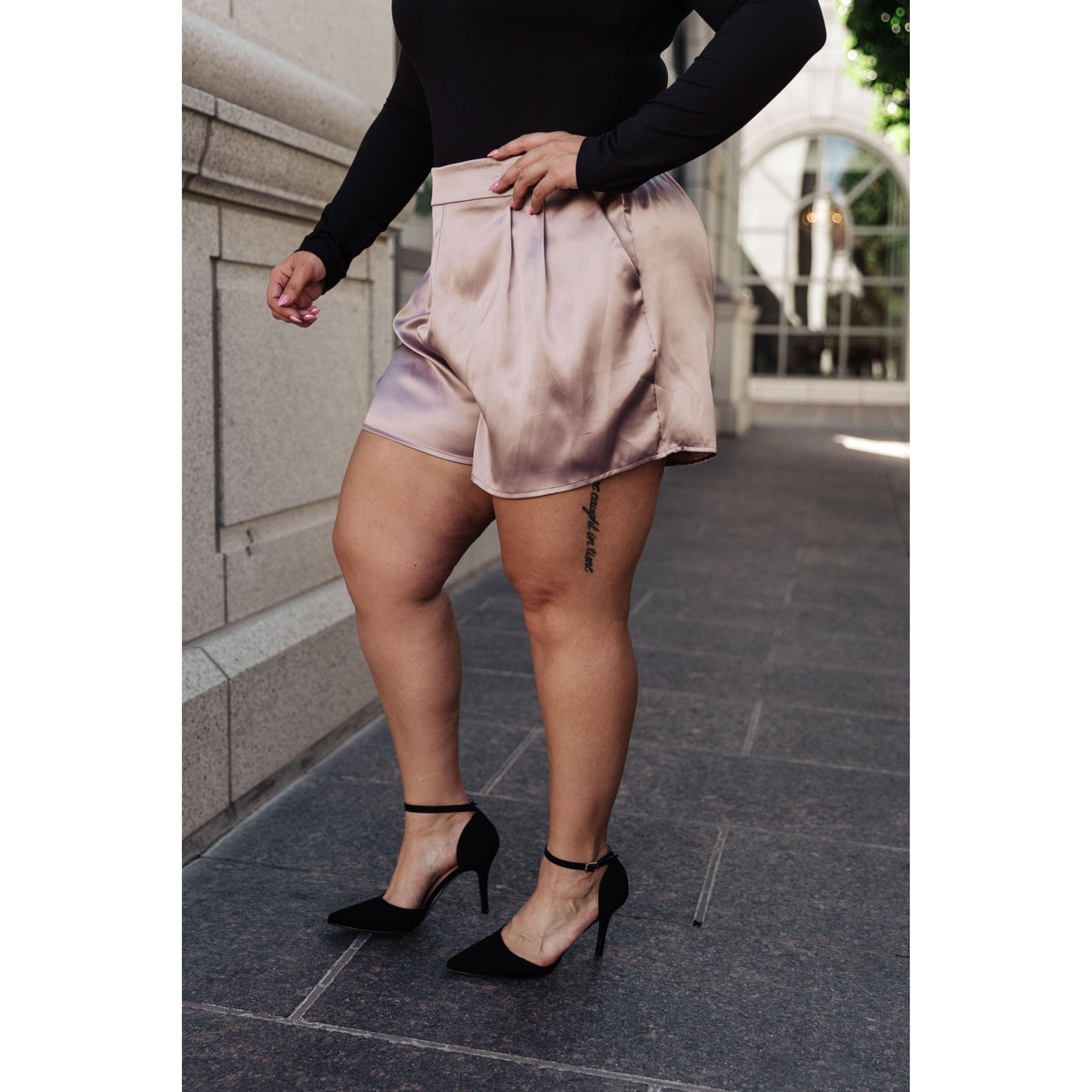 Women's Champagne and Roses Satin Shorts - becauseofadi