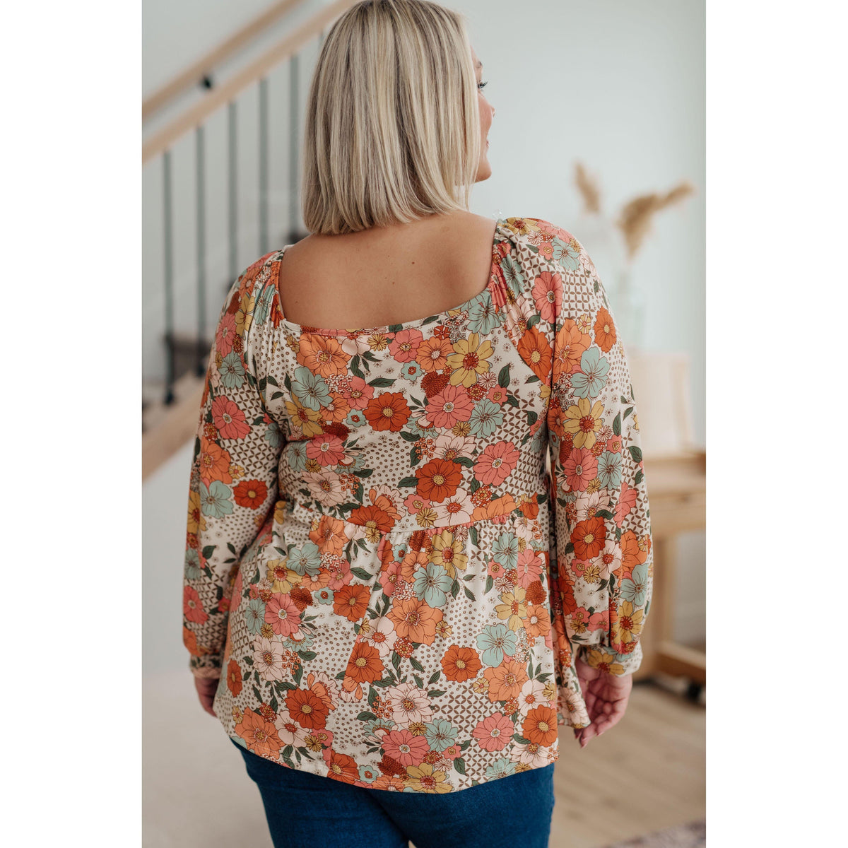 Women's Fall For Florals Babydoll Top - becauseofadi