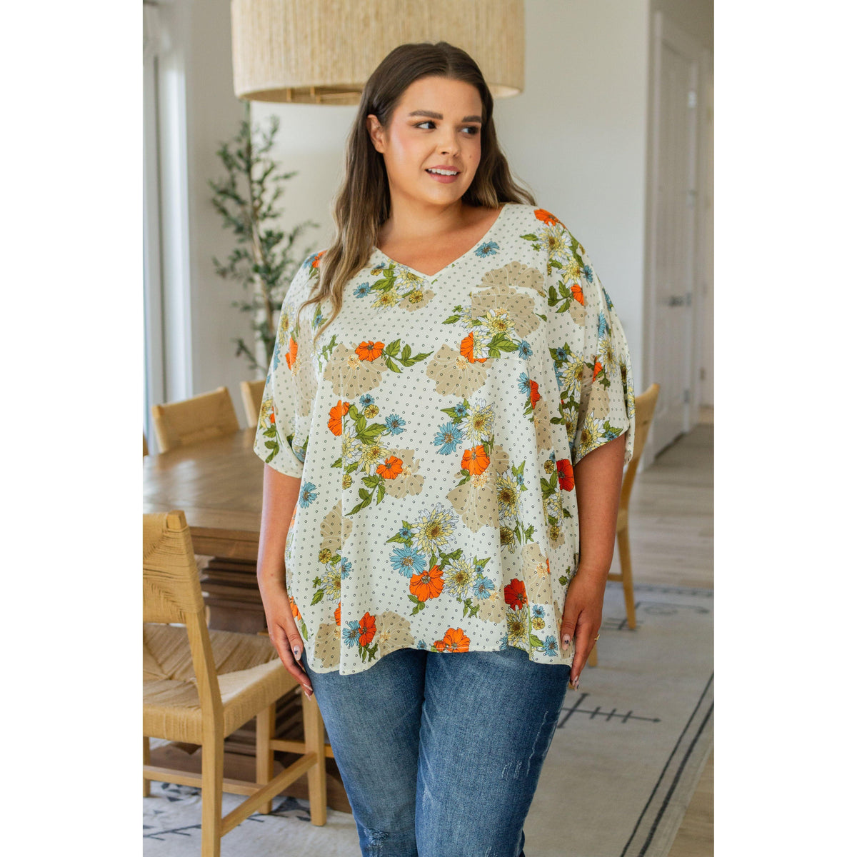 Good Morning Floral V-Neck Blouse - becauseofadi