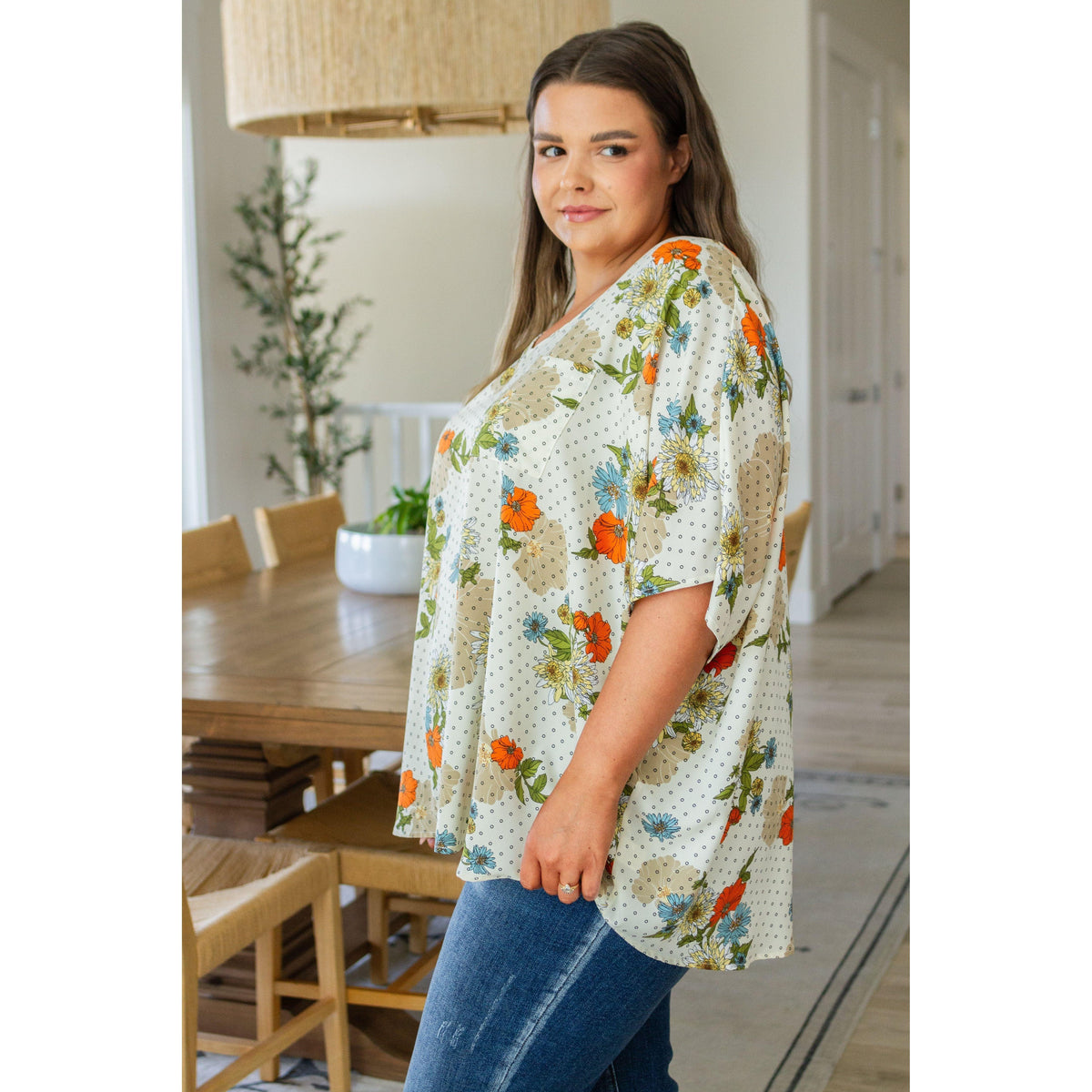 Good Morning Floral V-Neck Blouse - becauseofadi