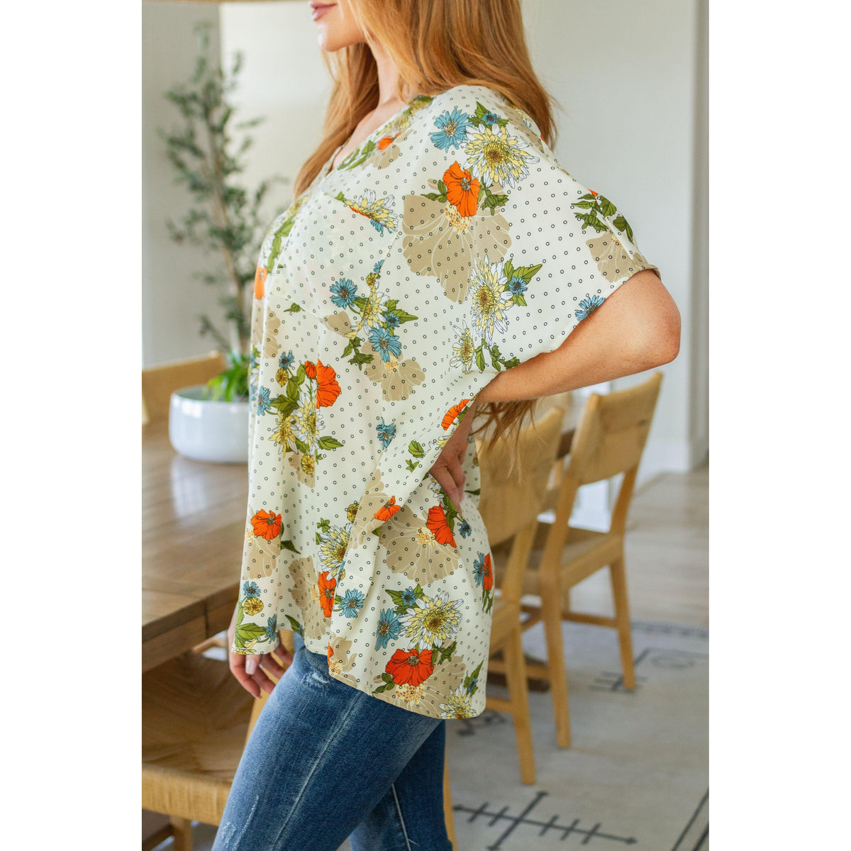 Good Morning Floral V-Neck Blouse - becauseofadi