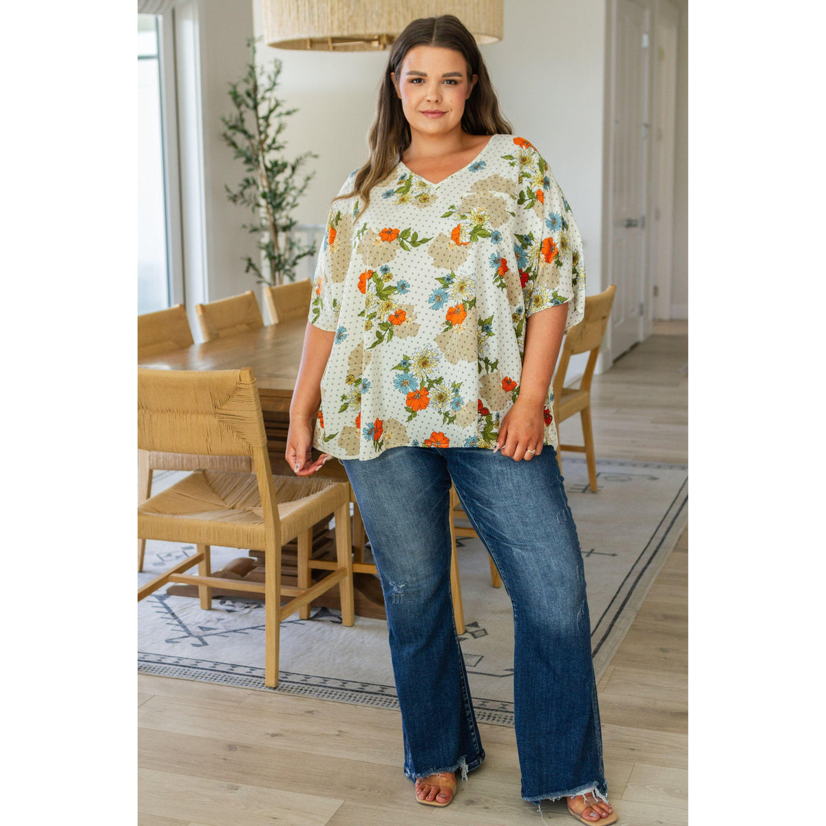 Good Morning Floral V-Neck Blouse - becauseofadi