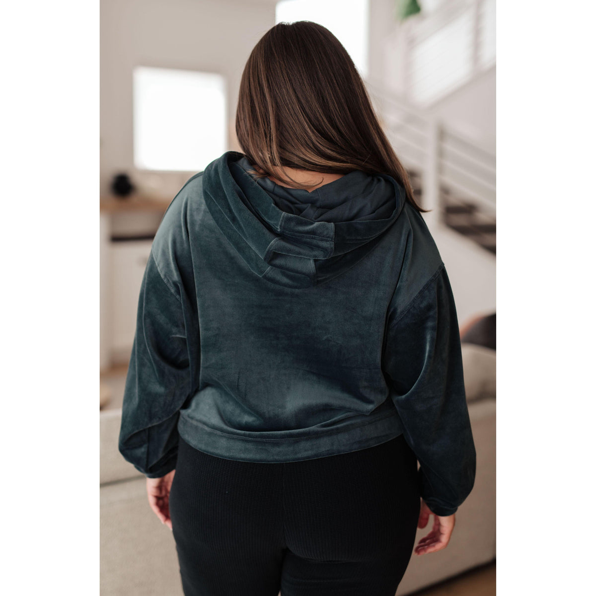 Women's Velvet Icon Hoodie In Grey Blue - becauseofadi